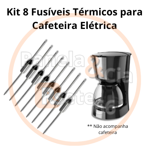 Kit com 8 Fusíveis Térmicos para Cafeteira Elétrica - Fusível