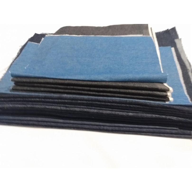1 kg retalhos jeans pequenos com elastano e sem elastano misturados cores variadas tamanho a partir de 0,20 cm x 0,30 cm