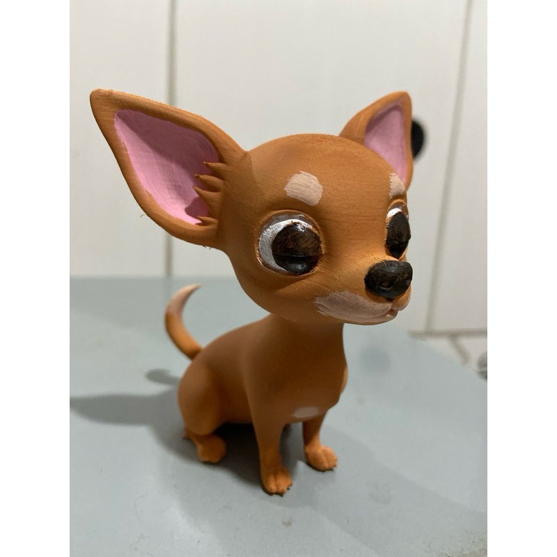 Chihuahua-poodle-Pinscher-Pet personalizado 10cm -Boneco cachorro 	-Miniatura 3D 	 	-Cachorro 3D 	-Estatueta