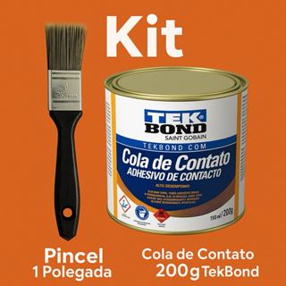 Kit Cola de Contato sapateiro Tekbond 200g + Pincel 1” | Alta Aderência | Ideal para MDF, Couro, Laminados e Muito Mais em Oferta na Shopee