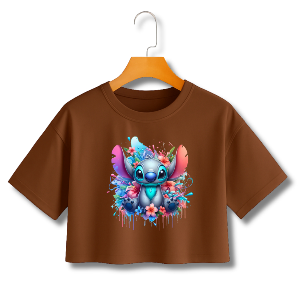 CROPPED FEMININO STITCH ROUPA MODA FILME em Oferta na Shopee