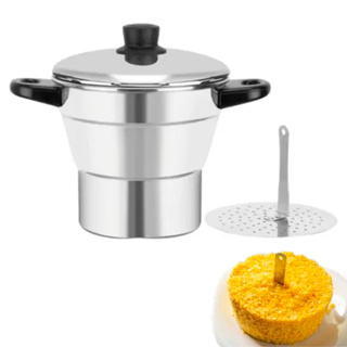 Cuscuzeiro Nordestino Tradicional com Ralo – Alumínio Polido Tamanhos P (14cm), M (16cm) e G (18cm) em Oferta na Shopee