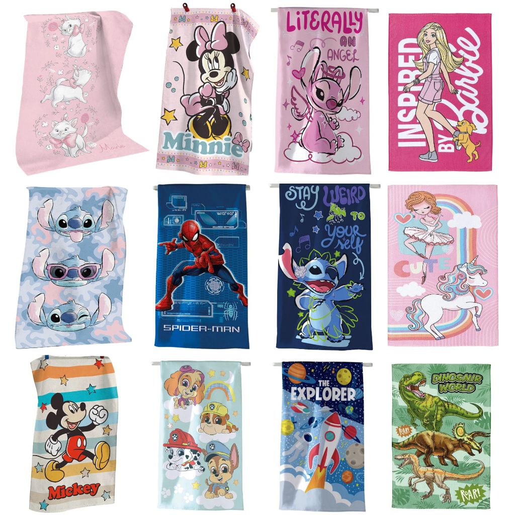 Toalha de Banho Infantil Disney 100% Algodão Praia 70 x 115cm Mickey Minnie Stitch Homem Aranha em Oferta na Shopee