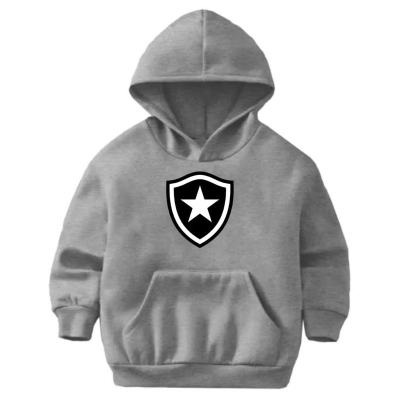 Moletom Infantil Flanelado Canguru Blusa Quentinha Casaco Botafogo Glorioso Estampado Times