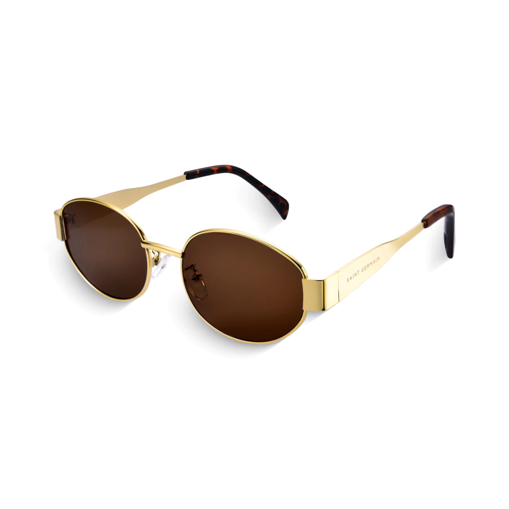 Detalhes do Óculos de Sol Oval Feminino Capri Marrom