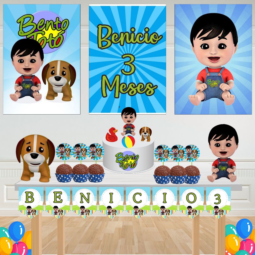 kit festa só um bolinho,  aniversário , mêsversario infantil, decoração festa na mesa (BENTO E TÓTÓ)............ em Oferta na Shopee