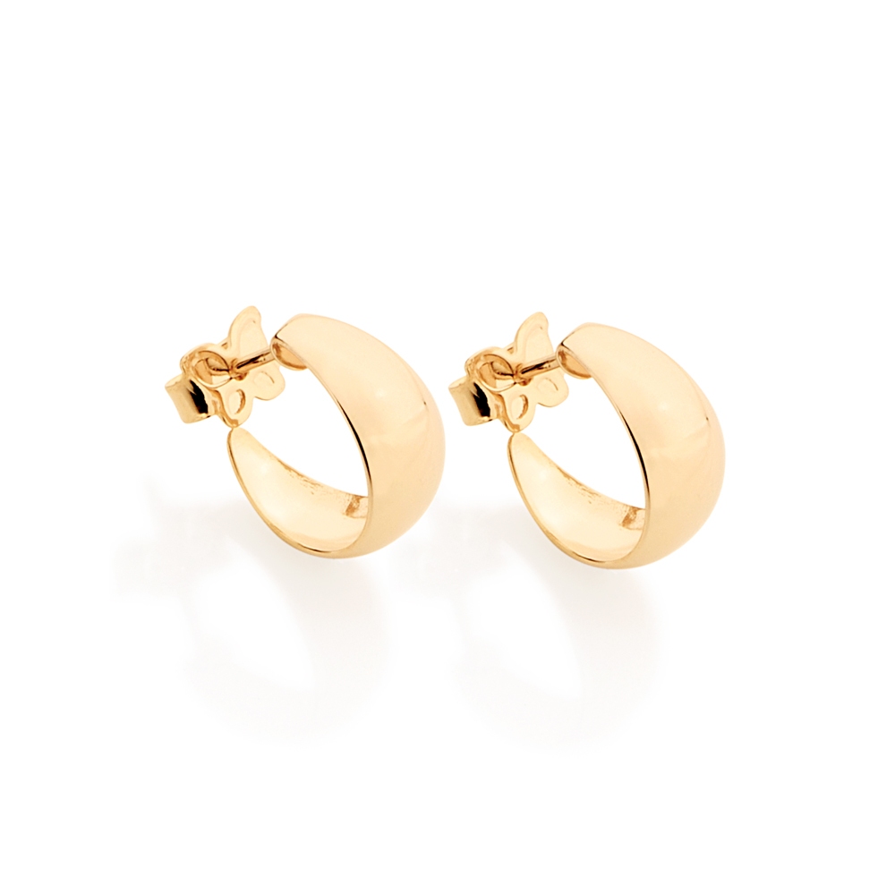 Brinco Meia Argola Banhado a Ouro 18k 524526