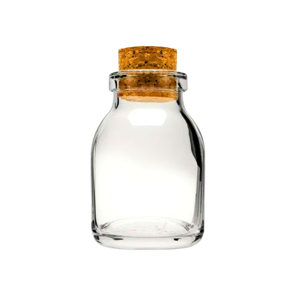 Frasco Vidro Cilíndrico 50ml C/ Rolha Sais de Banho - Cristal