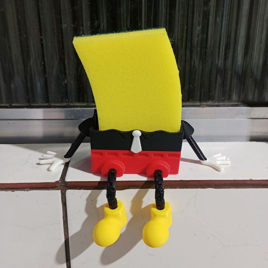 Porta Esponja Mickey Mouse 3D Pernas Articuladas / Organize Sua Pia com suporte de esponja