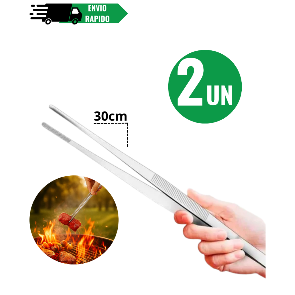 Pinças Culinária em Inox 30cm Gastronomia Chef Bar Bartender Profissional Restaurante