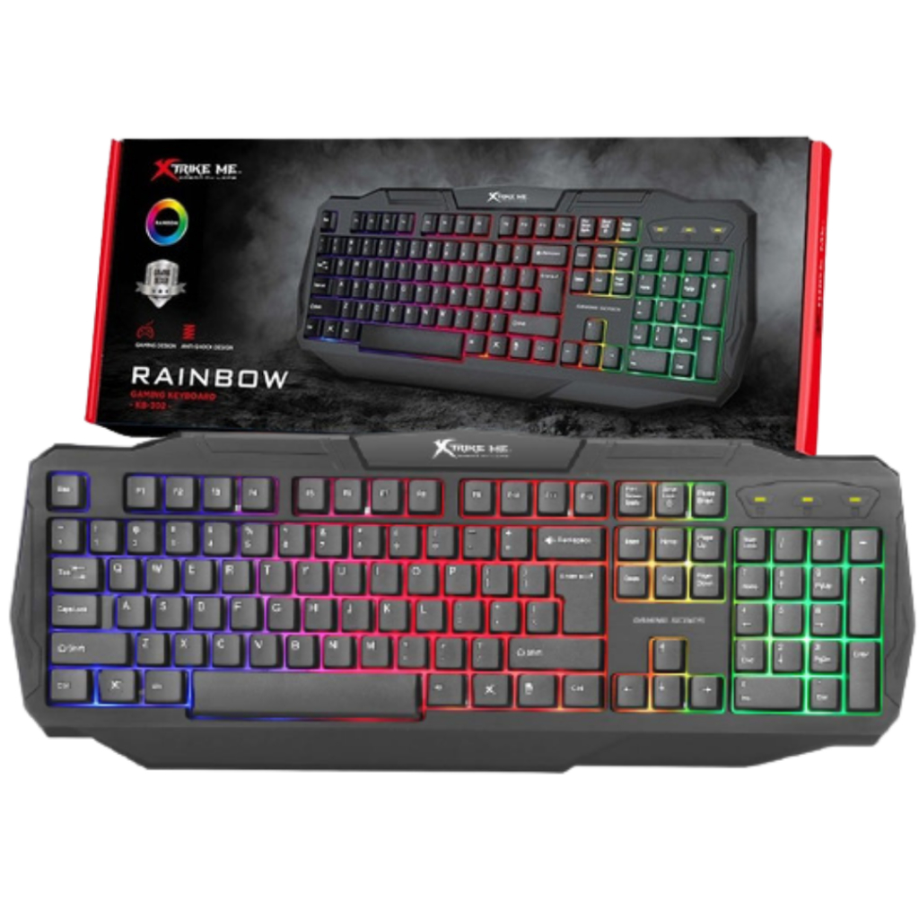 Teclado Gamer XTrike-Me KB-302, Rainbow, ANSI, Black RGB Pronta Entrega
