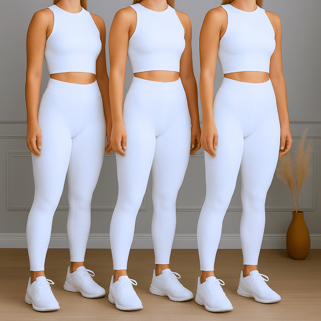 Kit 3 Calça Legging Feminina Grossa Branca Tecido Grosso Academia Básica Cintura Alta Leva...
