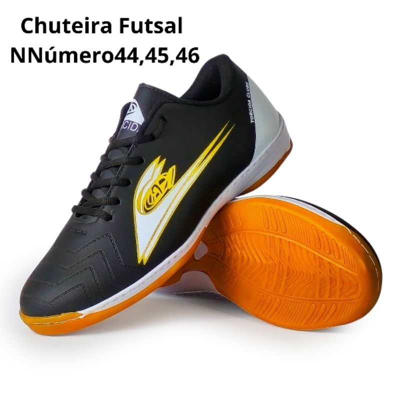 Chuteira Tênis Futsal Masculina – 44 ao 46 Solado Colado E Costurado Leve Confortável E Macia