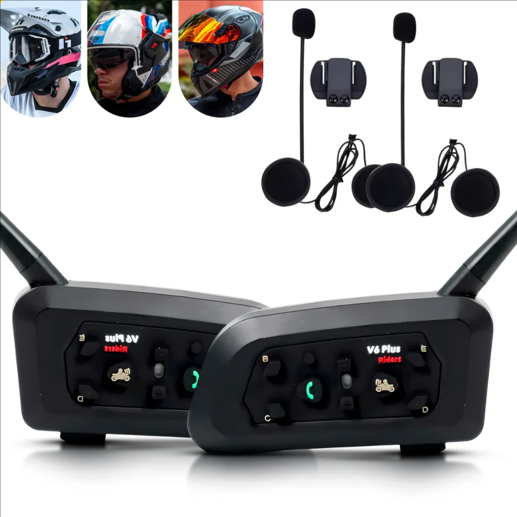 Intercomunicador Capacete De Moto Bluetooth Com Fone e Microfone V6 Plus em Oferta na Shopee
