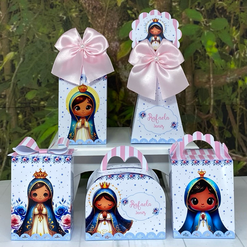 Caixinhas personalizados lembrancinhas aniversário Kit festa  Nossa Senhora  Aparecida