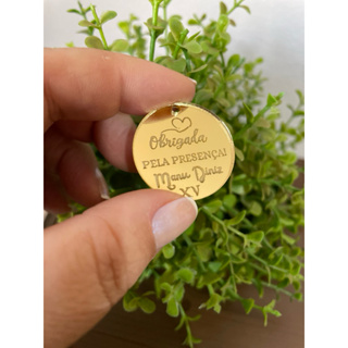 TAG em acrílico espelhado 3cm, lembrancinhas , casamento ,festas... em Oferta na Shopee