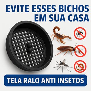 Tela Protetora De Ralos Contra Insetos Baratas e Escorpiões 100mm ou 150mm Preta Uniprime em Oferta na Shopee