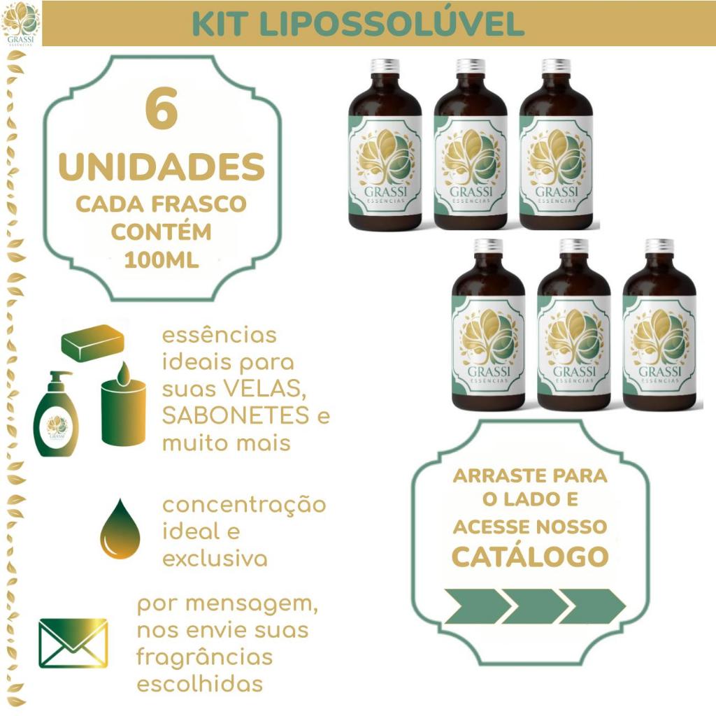 Kit 6 Essências Lipossolúveis | +200 Opções de Fragrâncias | 100ml por frasco | Escolhas via Chat em Oferta na Shopee