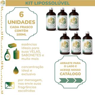 Kit 6 Essências Lipossolúveis | +200 Opções de Fragrâncias | 100ml por frasco | Escolhas via Chat em Oferta na Shopee