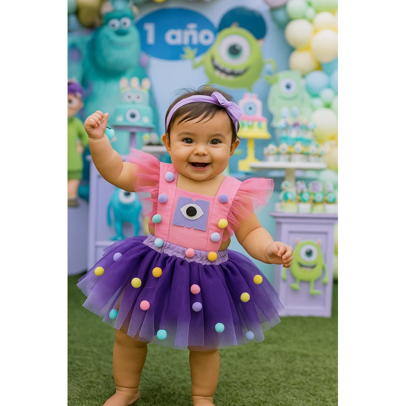 Romper boo / vestido boo monstros sa/ fantasia boo / vestido infantil tule menina/ roupa boo monstros s.a/ fantasia boo. em Oferta na Shopee
