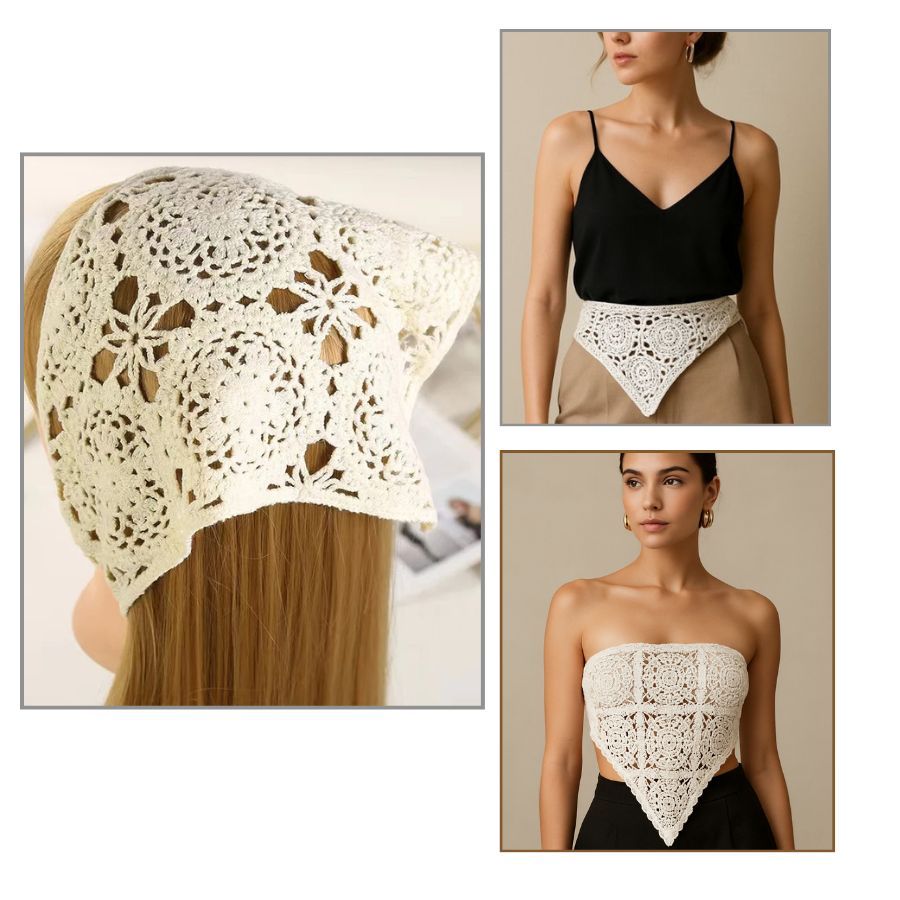 Bandana de cabelo faixa cinto decorativo lenço acessório feminino estilo Boho Chic