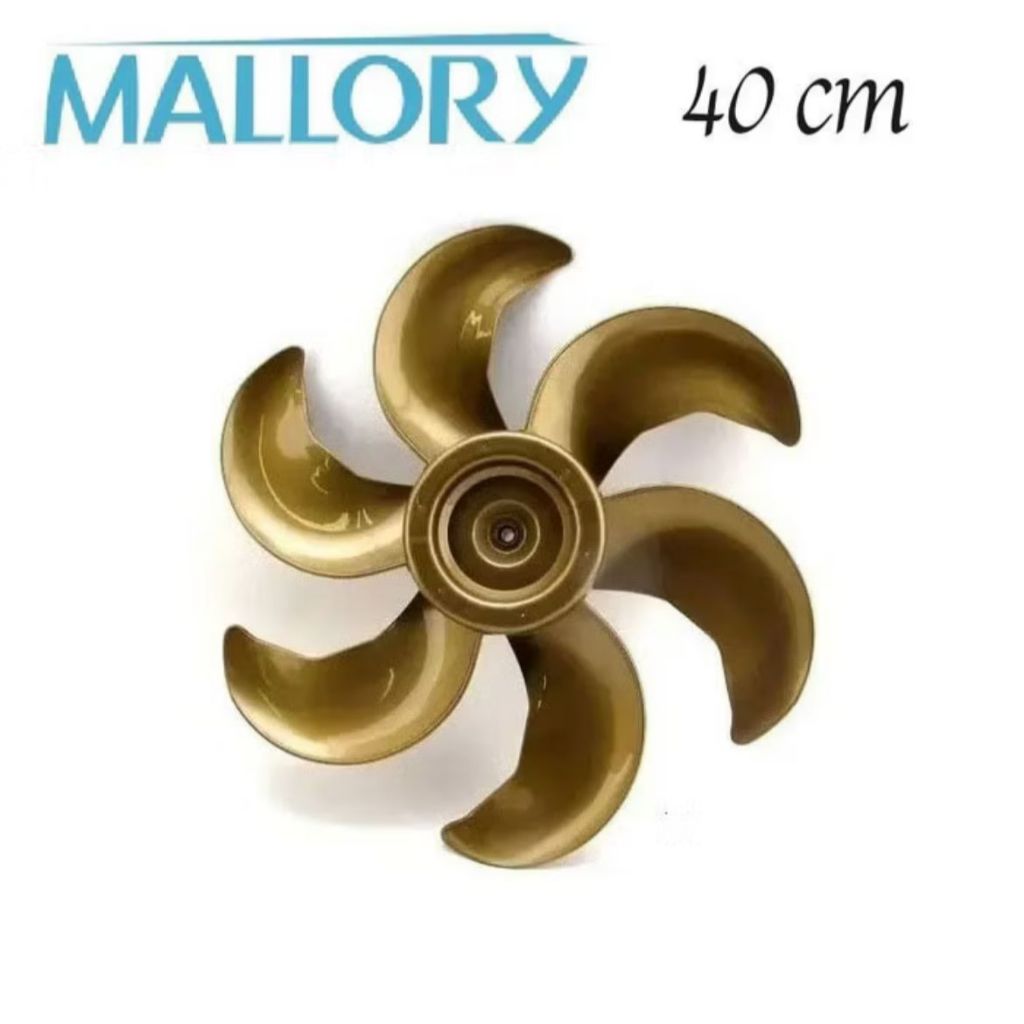 Hélice Para Ventilador Mallory 40cm 6 Pás Dourada Original Delfos Olimpo