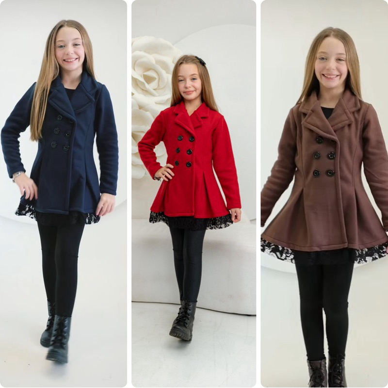 CASACO INFANTIL MENINA INVERNO SOBRETUDO JAQUETA PLUSH SOFT OUTONO INVERNO