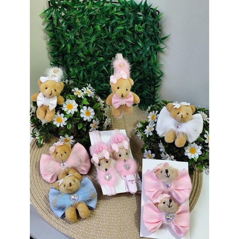 Laço Ursinho Luxo/Bico de Pato/Faixinha de Bebê/Laço Menina em Oferta na Shopee