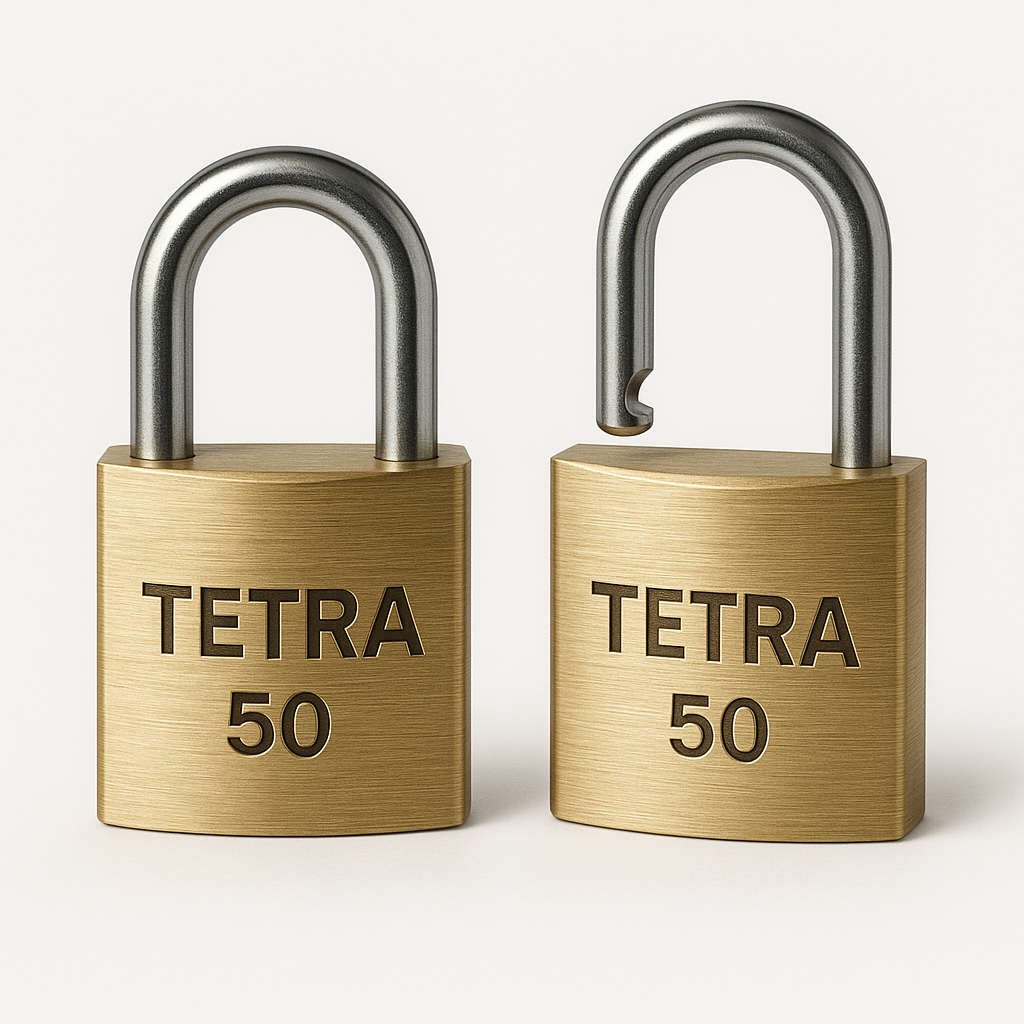 2 Cadeados Tetra 50mm Alta Segurança Latão Maciço 3 Chaves em Oferta na Shopee