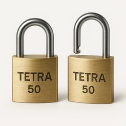 2 Cadeados Tetra 50mm Alta Segurança Latão Maciço 3 Chaves