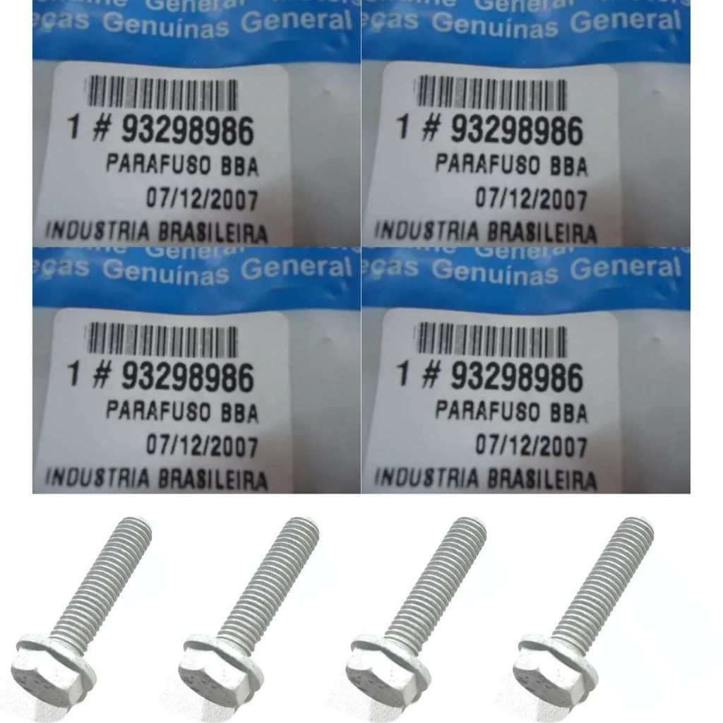 4 Parafusos Tubo Escapamento Astra 1999 2000 2001 2002 2003 2004 a 2011 Gm 93298986