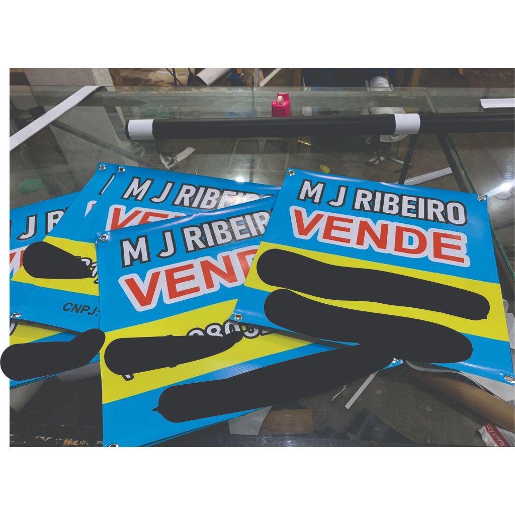 Placas Imobiliárias Personalizadas em Lona - 50x35cm / 50X50 corretor de imóveis