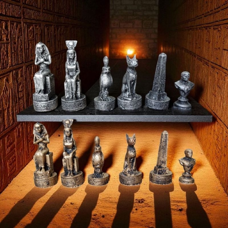 jogo de xadrez egípcio Egito deuses Isis e osiris temático medieval