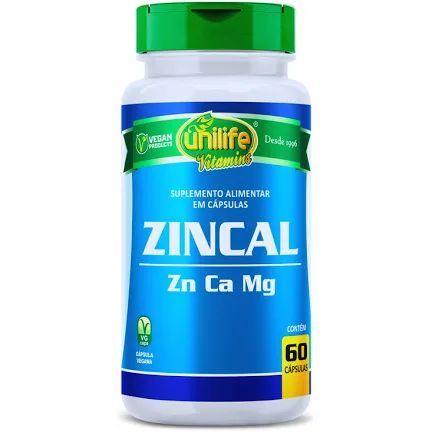 ZINCAL Zinco Calcio e Magnésio  60caps Unilife Oficial
