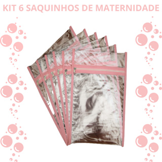 Kit 6 Saquinhos de Maternidade para Bebê – Plástico Resistente com Zíper | Organização Enxoval em Oferta na Shopee