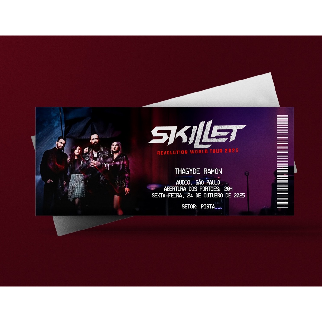 Ingresso Holográfico Personalizado Skillet 2025