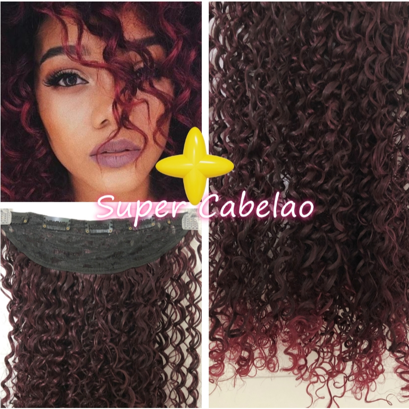 aplique tic tac cor 30# ruivo natural cacheado tic tac afro cacheado 140gramas cabelo alongamento
