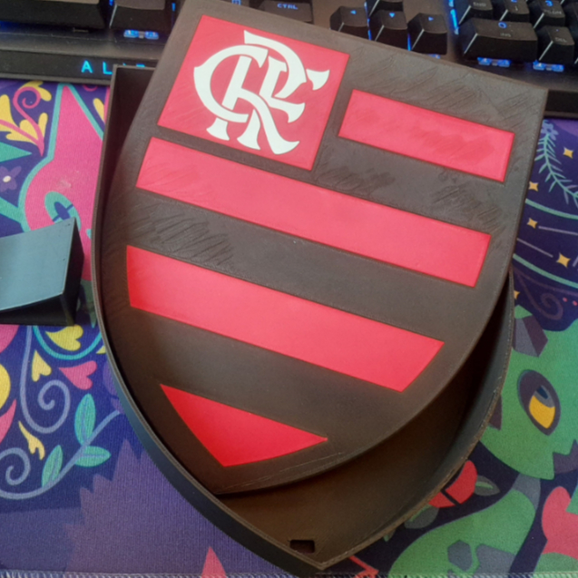 Escudo do Flamengo - Caixa Porta-Treco em 3D (20x15,5x3cm)