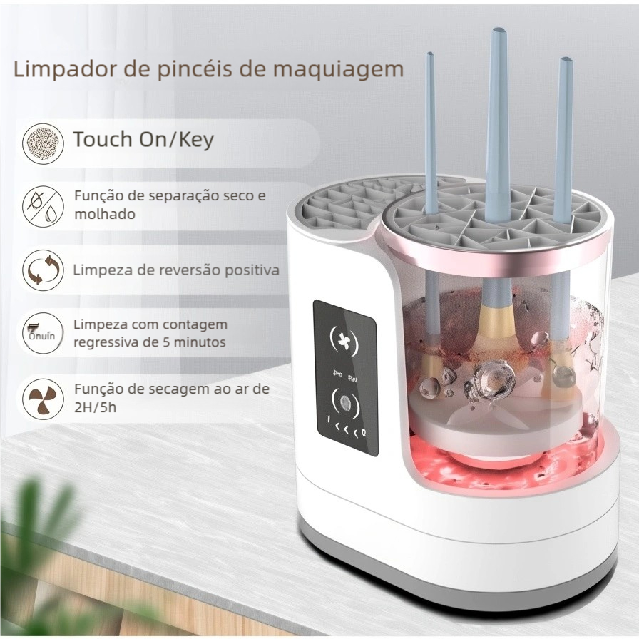 Máquina Limpeza e Secagem Limpador de Pincéis de Maquiagem Elétrico  de Pincéis de Maquiagem ENVIO IMEDITATO