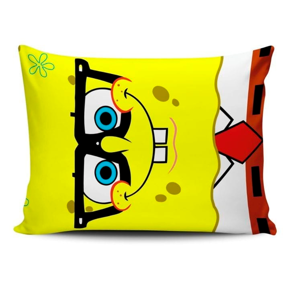 Fronha para Travesseiro Bob Esponja Com Zíper - 68x48cm lula molusco - patrick - capa de travesseiro Desenhos Animados