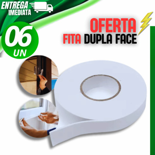 06 Unidade Fita Adesiva Dupla Face Com Fixação Segura 4mx1.7cmx1.5mm Multiuso Durabilidade Garantida em Oferta na Shopee