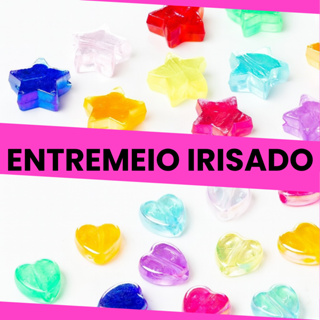 Entremeio Coracao ou Estrela Miçanga Acrilica Transparente Furo Passante em Oferta na Shopee