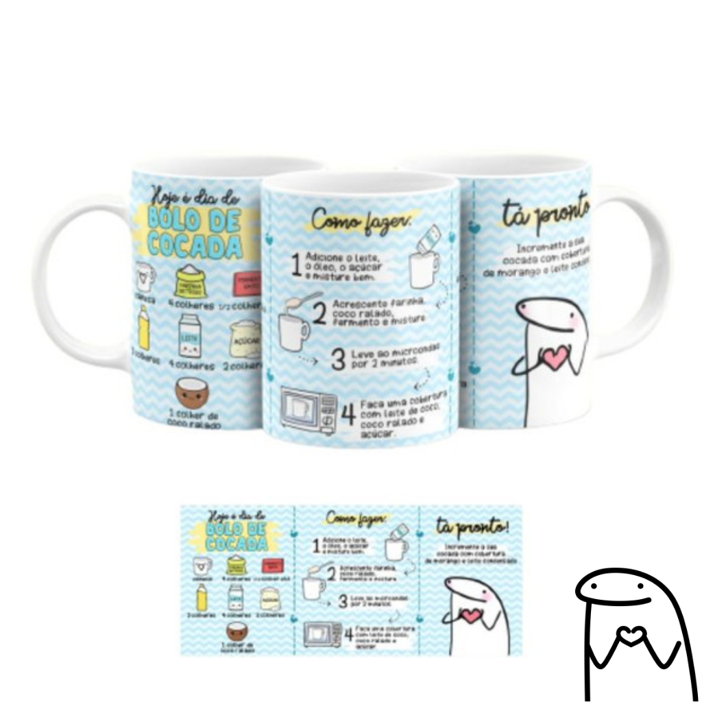 Caneca de Cerâmica (LIVE) / Flork Receitas / Bolo de Caneca - Bolo de Cocada
