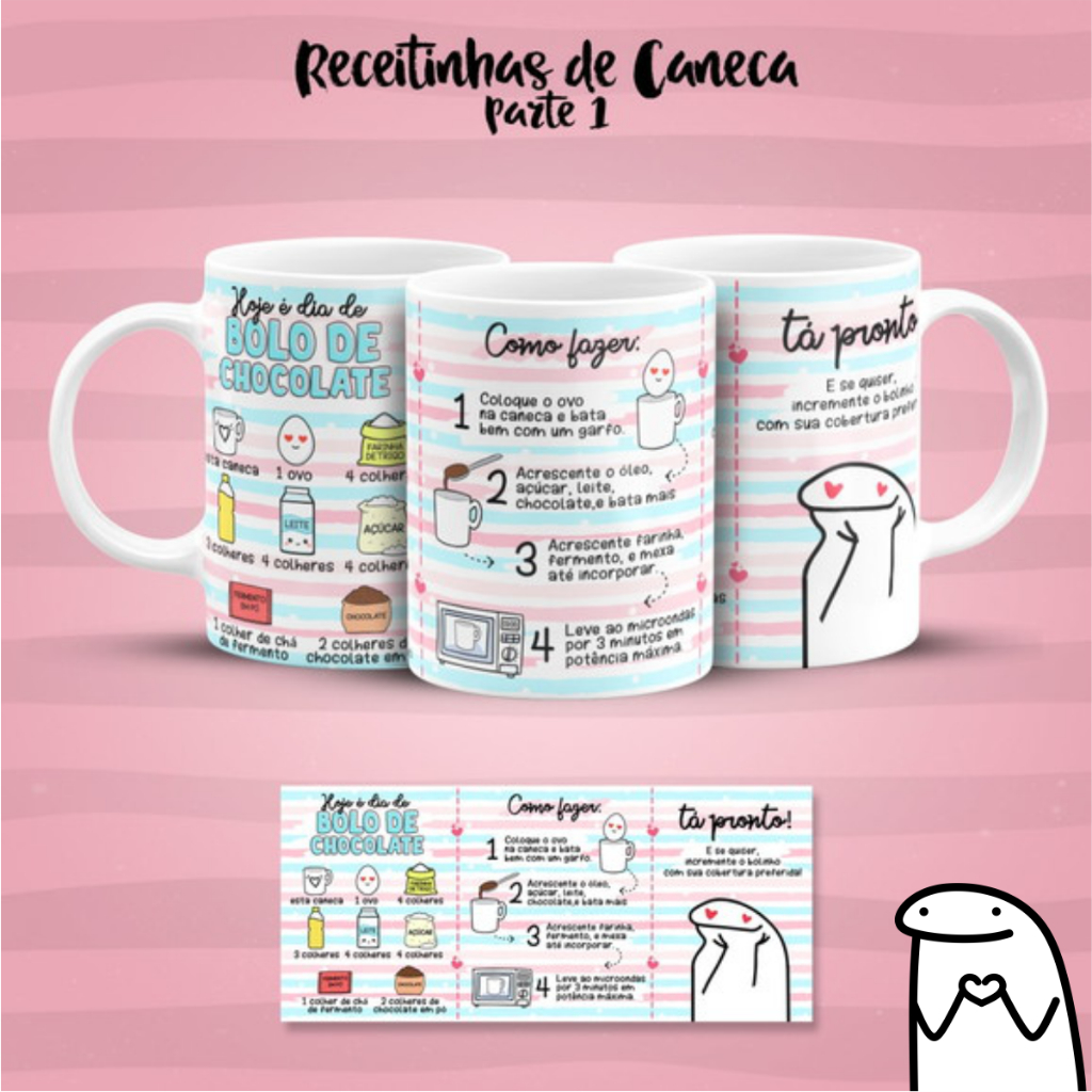 Caneca de Cerâmica com Flork e Receitas