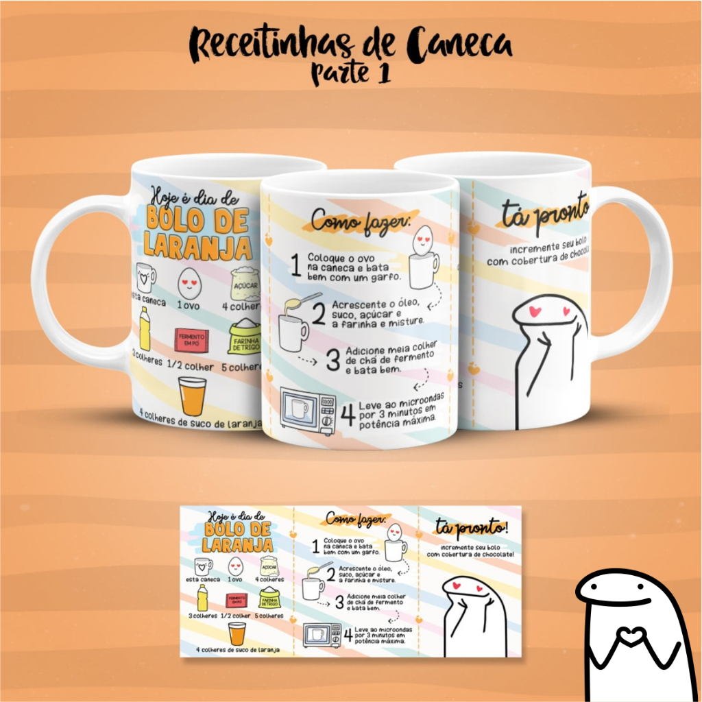 Caneca de Cerâmica / Flork Receitas / Bolo de Caneca - Quindim