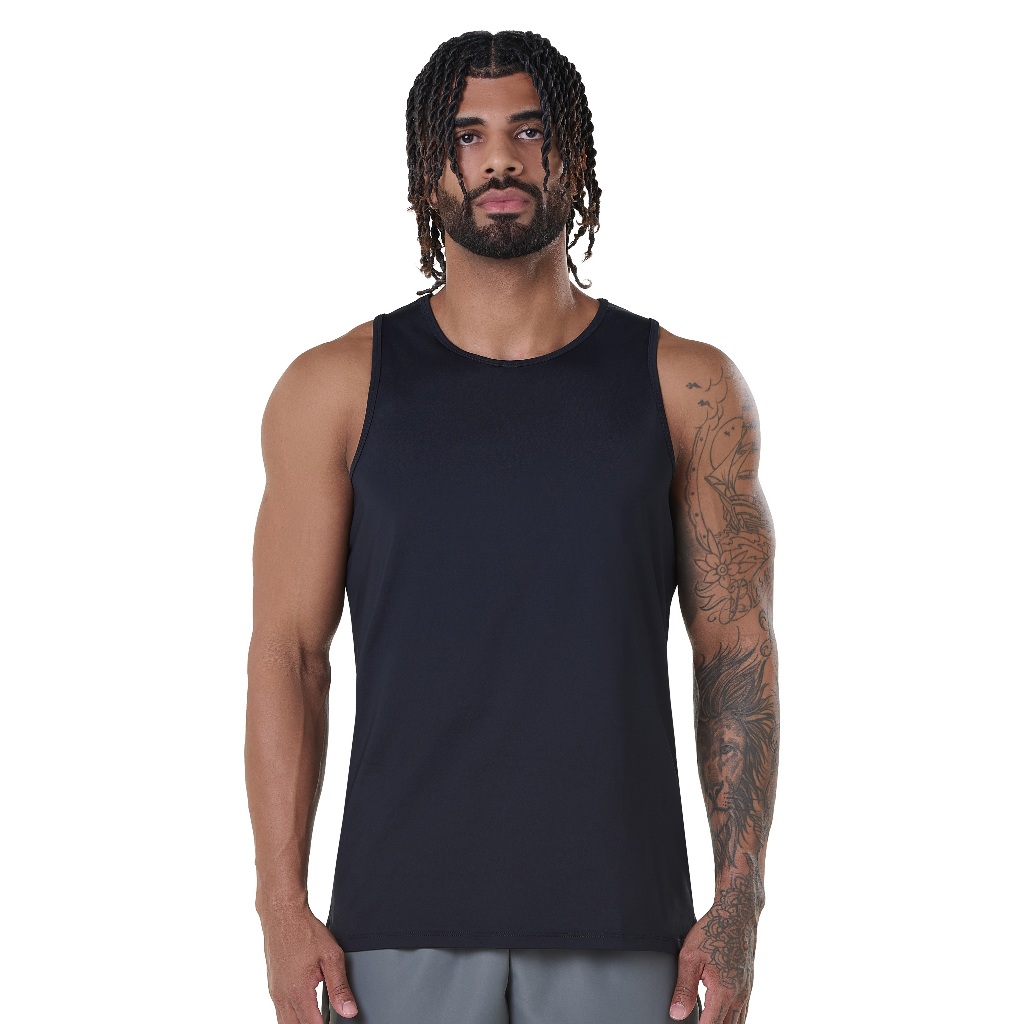 Regata em Poliamida com Elastano Slim Fit Academia Gym Masculino