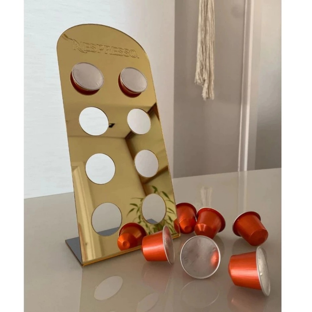 Porta 8 Cápsulas Acrílico Café - Dolce Gusto, Nespresso Três Corações.