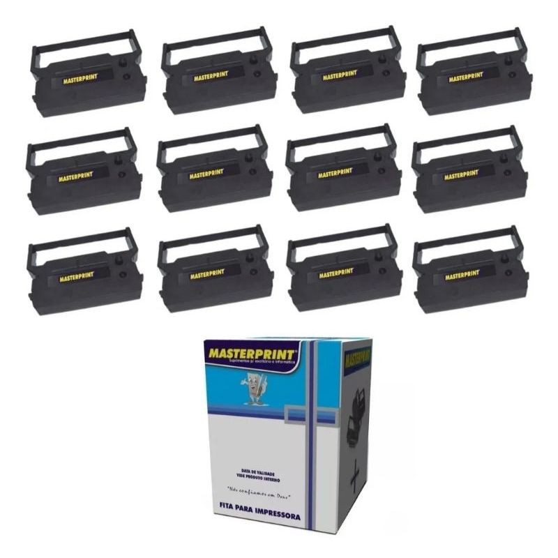 12 Fitas Para Impressora Citizen Dp600 Bematech Mp20ci Cor da tinta Preto