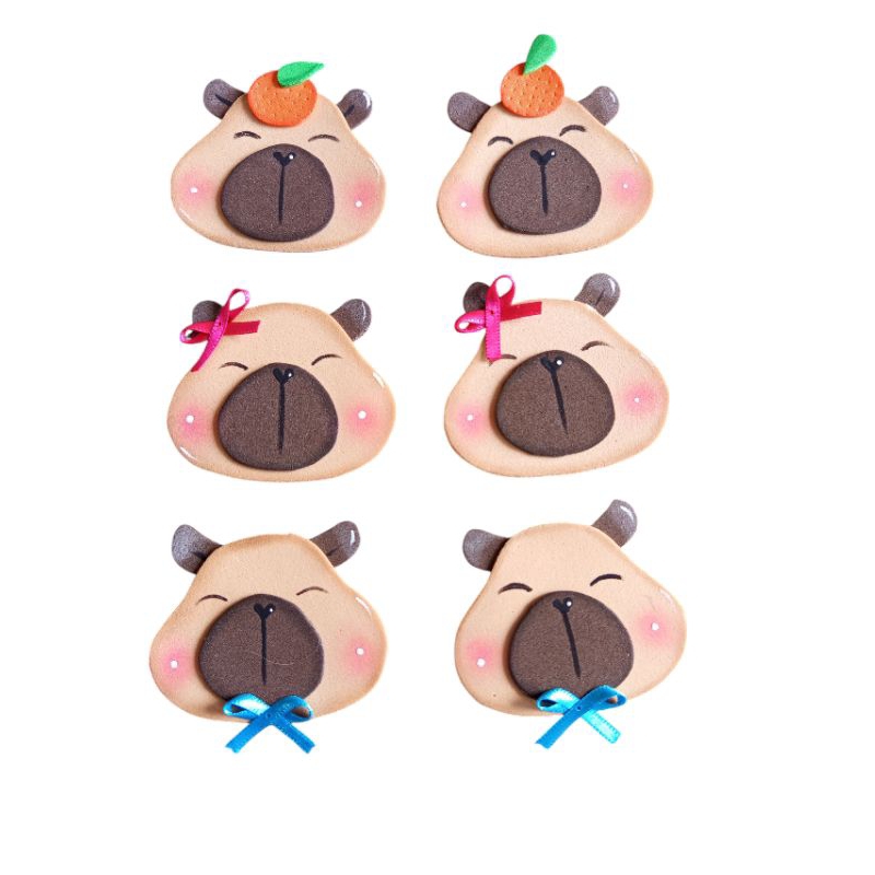 10 ponteiras capivara em eva 6x7 cm em Oferta na Shopee