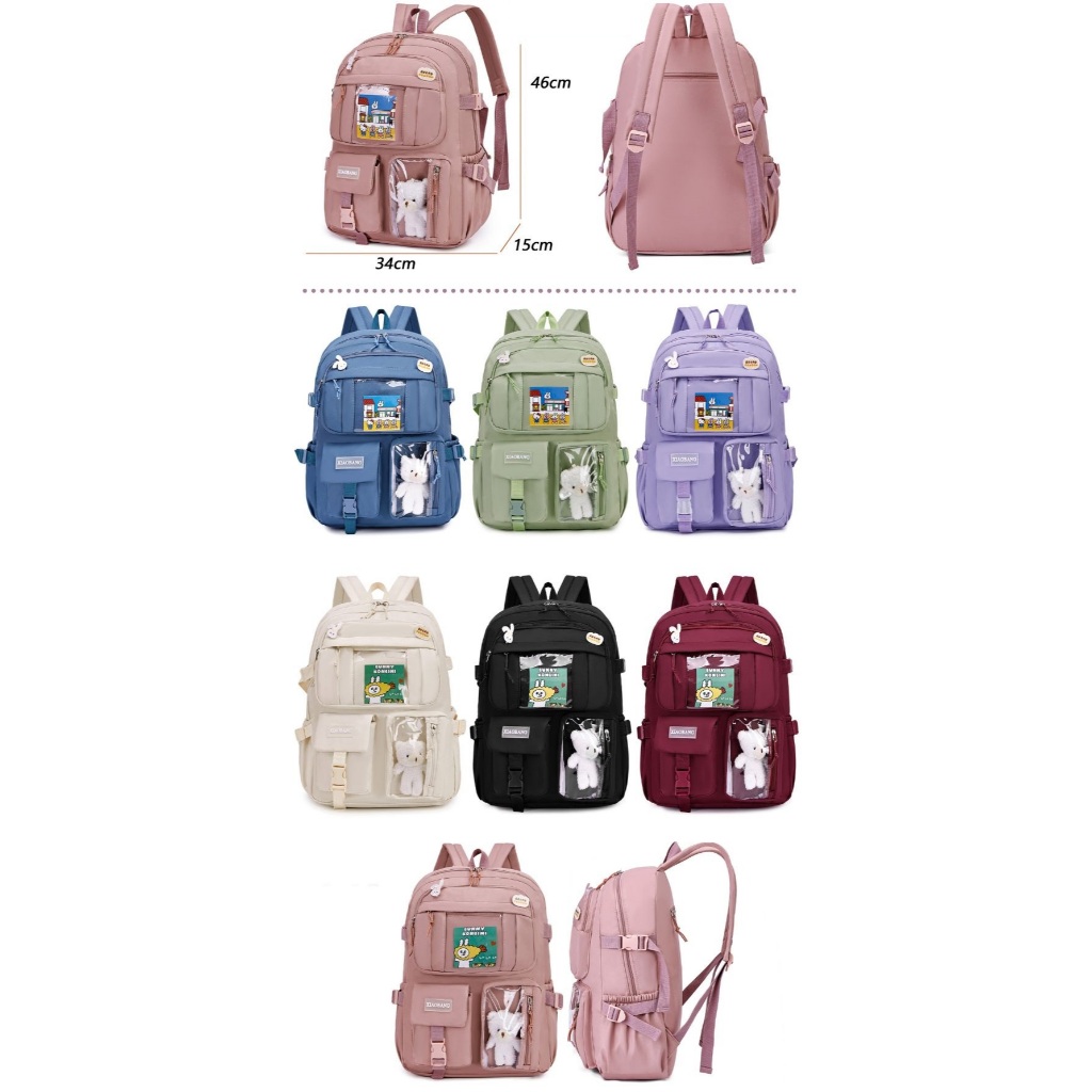 Mochila Feminina Escolar Passeio Coreano Grande Capacidade Sem Chaveiro Impermeáve XB em Oferta na Shopee